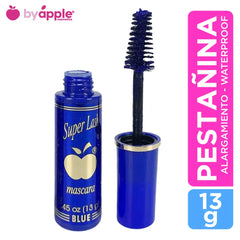 Pestañina Super Lash Color Azul Cepillo Pino - By Apple 13g